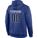 Custom Name Number Stitched Sports Hoodie for Teams - Royal Navy-White Pullover Sweatshirt Personalized Stitched Royal Navy-White