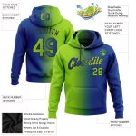 Custom Neon Green-Black Gradient Sports Hoodie with Stitched Name & Number - Personalized Pullover Sweatshirt Personalized