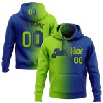 Custom Neon Green-Black Gradient Sports Hoodie with Stitched Name & Number - Personalized Pullover Sweatshirt Personalized