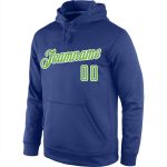 Custom Neon Green-White Hoodie for Sports Team, Personalized Stitched Pullover with Name and Number Personalized Stitched