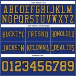 Custom Name and Number Football Hoodie - Personalized Stitched Royal Old Gold and Black Pullover Sweatshirt Personalized