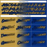 Custom Name Number Sports Hoodie - Personalized Stitched Royal Old Gold Black Gradient Pullover Sweatshirt Personalized Stitched