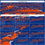 Custom Name and Number Sports Hoodie with Personalized Stitched Royal Orange 3D Pattern Torn Paper Style Sweatshirt Personalized
