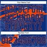 Custom Name and Number Sports Hoodie with Personalized Stitched Royal Orange 3D Pattern Torn Paper Style Sweatshirt Personalized