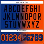 Custom Name & Number Royal Orange-Black Gradient Sports Hoodie Pullover Sweatshirt - Personalized Team Apparel Personalized