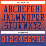 Custom Team Name and Number Sports Hoodie - Personalized Stitched Royal Orange Fade Pullover Sweatshirt Personalized Stitched