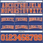 Custom Name and Number Royal Orange-White Football Hoodie Sweatshirt - Personalized Stitched Team Apparel Personalized Stitched