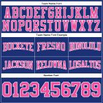 Custom Name & Number Personalized Royal Pink-White Football Hoodie Pullover Sweatshirt Personalized Stitched Royal Pink-White