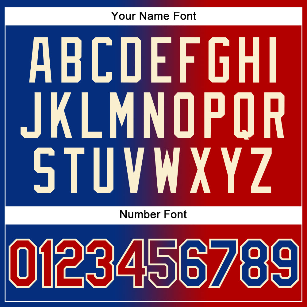 Personalized Stitched Royal Red-Cream Gradient Fashion Sports Pullover Sweatshirt Hoodie Team Custom Name and Number Custom Royal Red-Cream Gradient Sports Hoodie Pullover Sweatshirt with Personalized Name and Number Personalized Stitched - Image 4