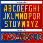 Custom Team Name and Number Pullover Hoodie Sweatshirt - Royal Red-Gold Gradient Fashion Sports Apparel Personalized Stitched