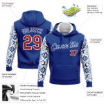 Custom Name Number 3D Sports Hoodie Pullover - Personalized Royal Red-White Christmas Sweatshirt Personalized Stitched Royal