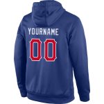 Custom Sports Hoodie Sweatshirt in Royal Red and White with Stitched Design Personalized Stitched Royal Red-White Sports