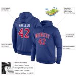 Custom Sports Hoodie Sweatshirt in Royal Red and White with Stitched Design Personalized Stitched Royal Red-White Sports