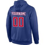 Custom Team Name Number Royal Red-White Sports Hoodie Pullover Sweatshirt - Personalized Stitched Design Personalized Stitched