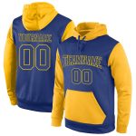 Personalized Royal Gold Sports Hoodie - Stitched Pullover Sweatshirt for Men and Women Personalized Stitched Royal Royal-Gold