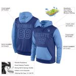 Custom Team Name Number Personalized Royal-Light Blue Hoodie Pullover Sports Sweatshirt Personalized Stitched Royal Royal-Light