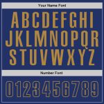 Custom Name and Number Sports Pullover Hoodie - Personalized Stitched Royal Old Gold Sweatshirt Personalized Stitched Royal