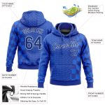 Custom Name and Number Sports Hoodie Sweatshirt, Personalized Royal 3D Pattern Stitched Pullover Designed for You Personalized