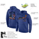 Custom Name and Number Black Sports Pullover Hoodie - Personalized Stitched Vintage USA Flag Sweatshirt Personalized Stitched