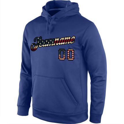 Custom Name and Number Black Sports Pullover Hoodie - Personalized Stitched Vintage USA Flag Sweatshirt Personalized Stitched