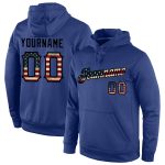 Custom Name and Number Black Sports Pullover Hoodie - Personalized Stitched Vintage USA Flag Sweatshirt Personalized Stitched