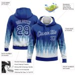 Custom Name and Number 3D Sports Hoodie for Christmas Tree Design - Personalized Stitched Royal White Sweatshirt Personalized