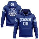 Custom Name Number Hoodie Football Pullover Sweatshirt Royal White Light Blue Personalized Stitched Royal White-Light Blue