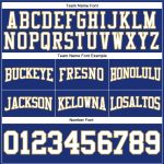 Custom Name Number Royal White Old Gold Football Hoodie Sweatshirt Pullover - Personalized Team Apparel Personalized Stitched