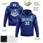 Custom Name Number Football Hoodie Sweatshirt in Royal Purple Teal - Personalized Stitched Team Apparel Personalized Stitched