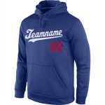 Custom Stitched Royal White-Red Hoodie for Sports, Pullover Sweatshirt Personalized Stitched Royal White-Red Sports Pullover