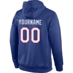 Custom Name and Number Sports Hoodie Sweatshirt - Personalized Royal White-Red Pullover Personalized Stitched Royal White-Red
