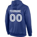 Custom Name Number Royal White Sports Hoodie Pullover Sweatshirt Personalized Team Apparel Personalized Stitched Royal White