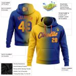Custom Team Name Number Sports Hoodie Sweatshirt in Royal Yellow-Orange Gradient | Personalized Stitched Pullover Personalized