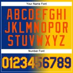 Custom Team Name Number Sports Hoodie Sweatshirt in Royal Yellow-Orange Gradient | Personalized Stitched Pullover Personalized