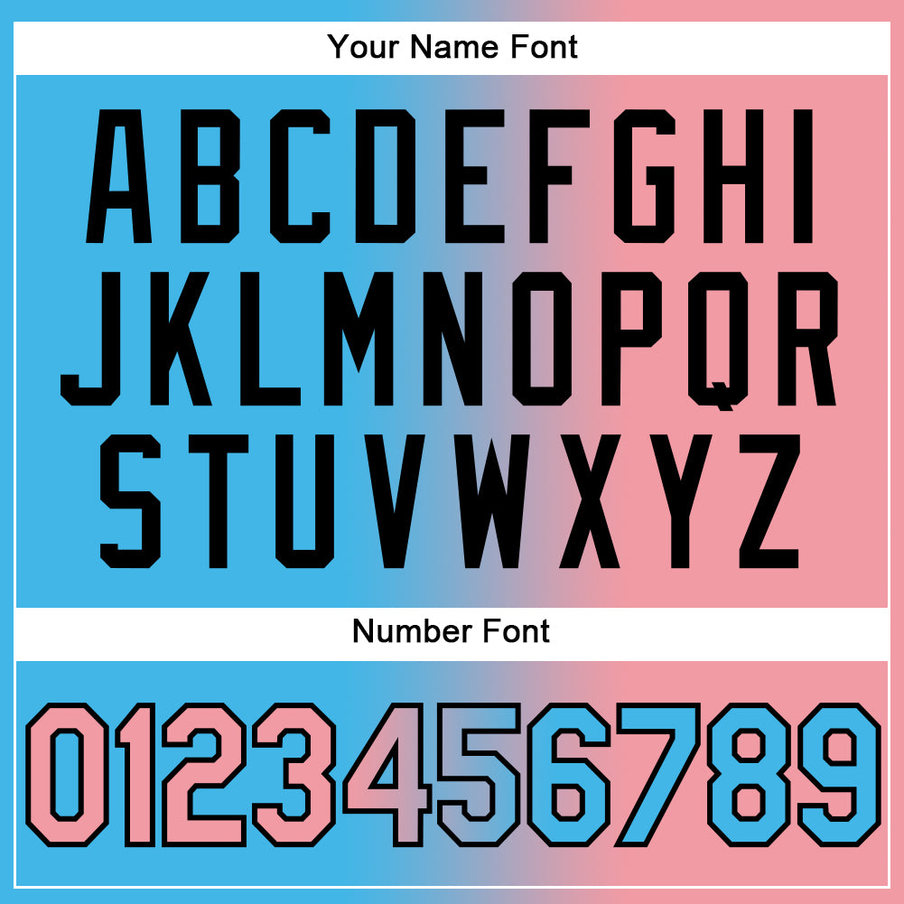 Personalized Stitched Sky Blue Medium Pink-Black Gradient Fashion Sports Pullover Sweatshirt Hoodie Team Custom Name and Number Custom Name and Number Personalized Sky Blue Pink-Black Gradient Sports Hoodie Pullover Sweatshirt Fashion Medium Personalized - Image 4