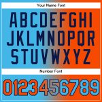 Custom Team Name Number Hoodie Stitched Sky Blue Orange-Navy Gradient Fashion Sports Pullover Sweatshirt Personalized Stitched