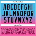 Custom Team Name Number Hoodie - Personalized Stitched Sports Sweatshirt in Sky Blue Pink Black Fade Fashion Personalized