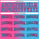 Custom Name Number Pullover Hoodie Sweatshirt - Sky Blue Pink Black Gradient Fashion Sports Team Design Personalized Stitched