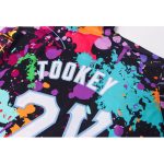 Custom Name Number Hoodie 3D Sports Pullover Sweatshirt White Light Blue Graffiti Pattern Personalized Stitched Splashes