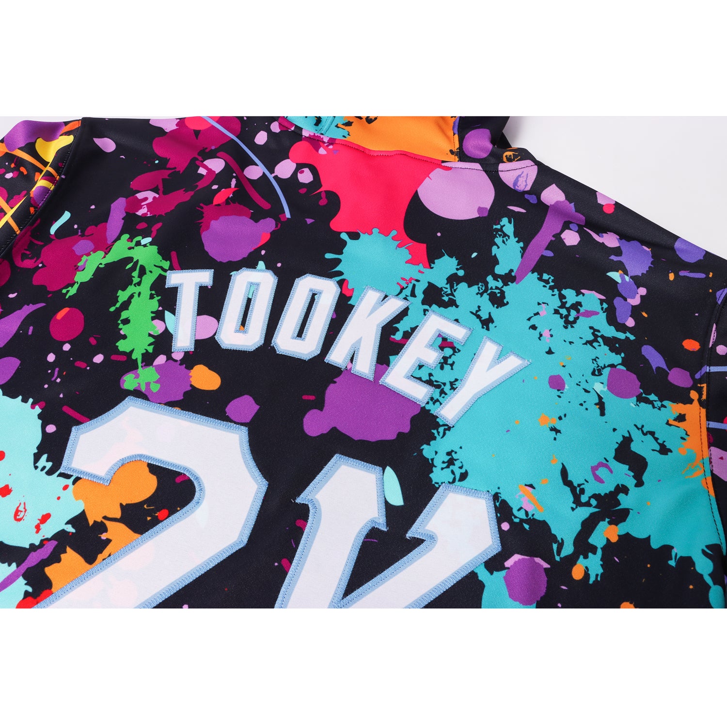 Personalized Stitched Splashes Graffiti Pattern White-Light Blue 3D Sports Pullover Sweatshirt Hoodie Team Custom Name and Number Custom Name Number Hoodie 3D Sports Pullover Sweatshirt White Light Blue Graffiti Pattern Personalized Stitched Splashes - Image 7