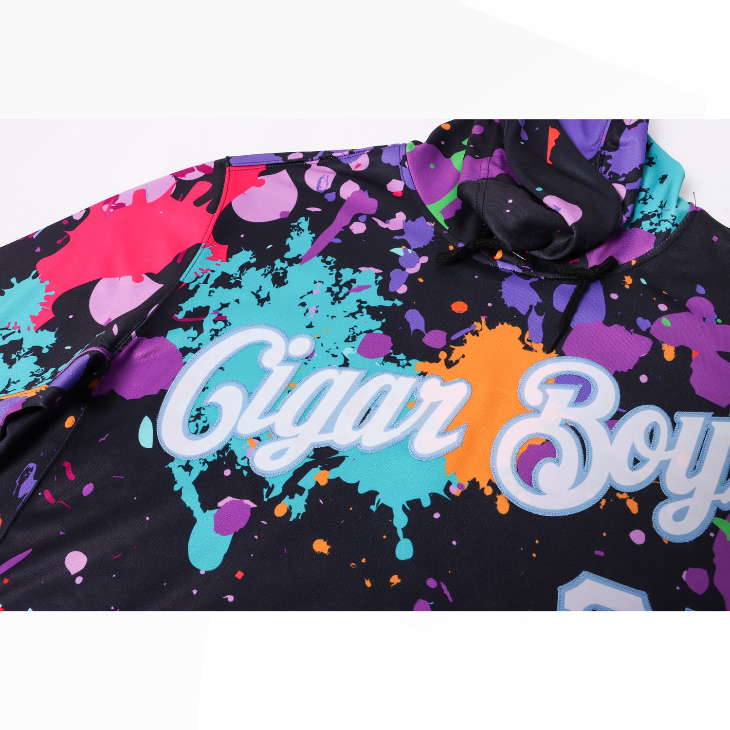 Personalized Stitched Splashes Graffiti Pattern White-Light Blue 3D Sports Pullover Sweatshirt Hoodie Team Custom Name and Number Custom Name Number Hoodie 3D Sports Pullover Sweatshirt White Light Blue Graffiti Pattern Personalized Stitched Splashes - Image 8