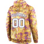 Custom Name & Number 3D Pullover Hoodie - Personalized White-Royal Graffiti Pattern Sweatshirt with Stitched Splashes Personalized