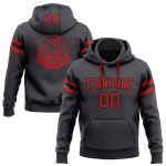 Custom Name Number Football Hoodie Sweatshirt Pullover Stitched Steel Gray Red Black Team Apparel Personalized Stitched Steel