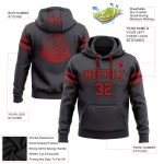 Custom Name Number Football Hoodie Sweatshirt Pullover Stitched Steel Gray Red Black Team Apparel Personalized Stitched Steel