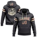 Custom USA Flag Football Hoodie Pullover Sweatshirt - Personalized Stitched Cream-Crimson Team Name & Number Steel Gray Personalized
