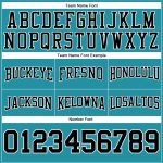 Custom Name Number Personalized Teal Black White Football Hoodie Sweatshirt Pullover Team Apparel Personalized Stitched Teal