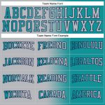 Custom Team Hoodie Personalized Stitched Pullover Sweatshirt with Name and Number Teal Gray Navy Gradient Fashion Personalized