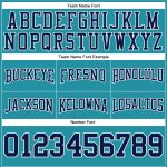 Custom Team Name Number Football Hoodie Sweatshirt Teal Navy White Stitched Pullover Personalized Stitched Teal Navy-White