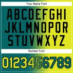 Custom Team Hoodie with Personalized Name & Number - Teal Neon Yellow-Black Gradient Pullover Sweatshirt Personalized Stitched