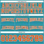 Custom Name Number Football Hoodie Teal Orange White Stitched Pullover Sweatshirt - Personalized Team Apparel Personalized